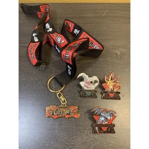 2003 Yu-Gi-Oh! Lanyard With 3 1st Edition Collector Pins Lot